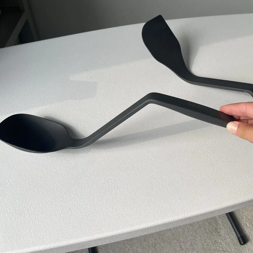 NINJA Roasting Lifter Spoon Spatula for Slow Cooker Crockpot Black Set of 2